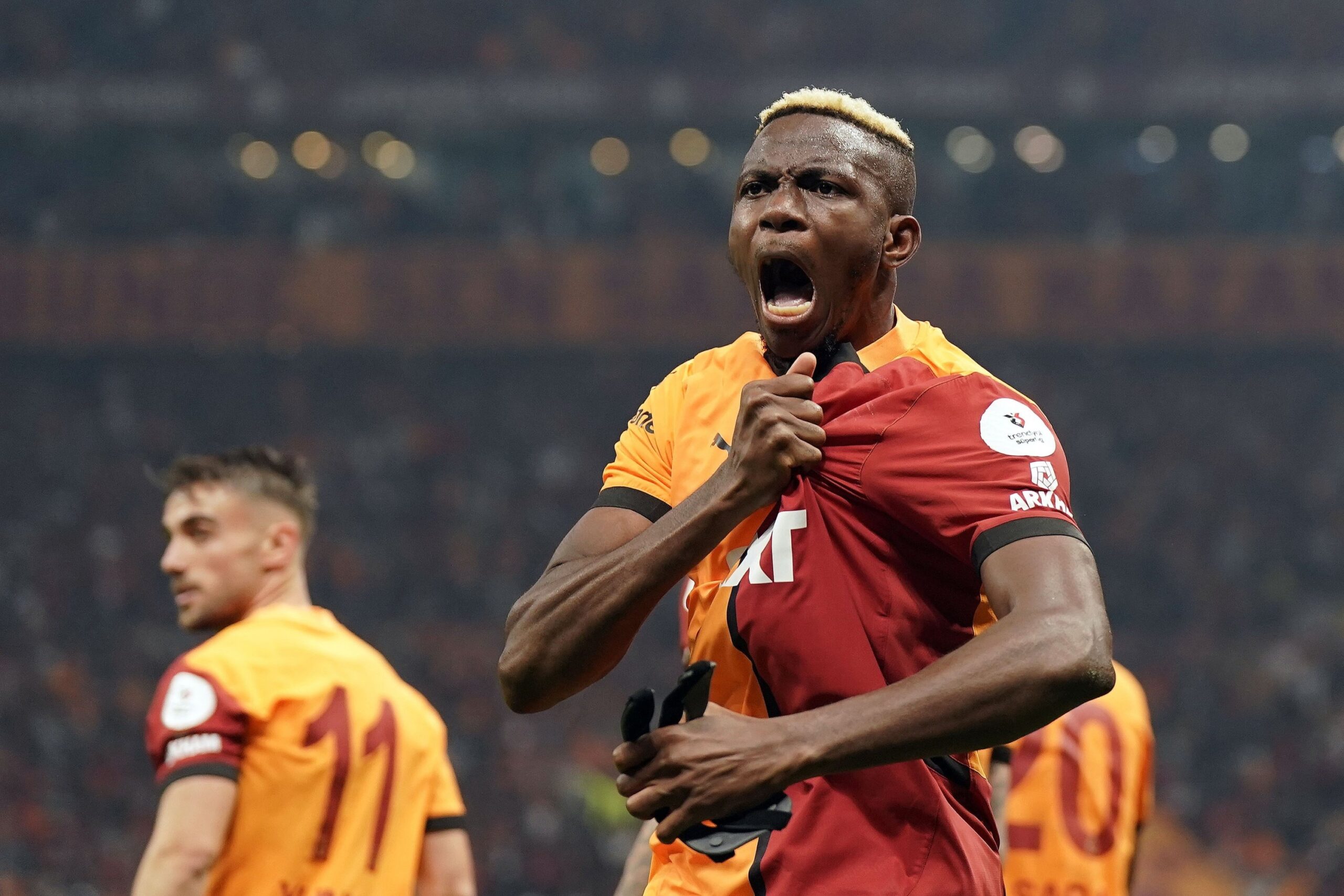 Image of osimhen celebrating a goal