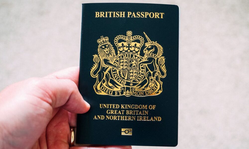 A person holding a British passport used for UK Standard Visitor Visa applications