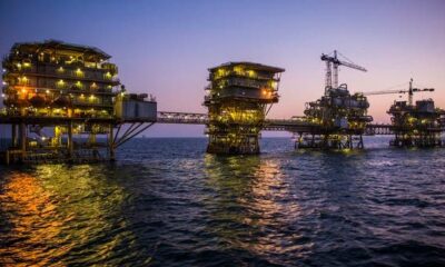 Oil rigs in the sea