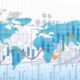 World map overlaid with financial market charts illustrating sovereign debt